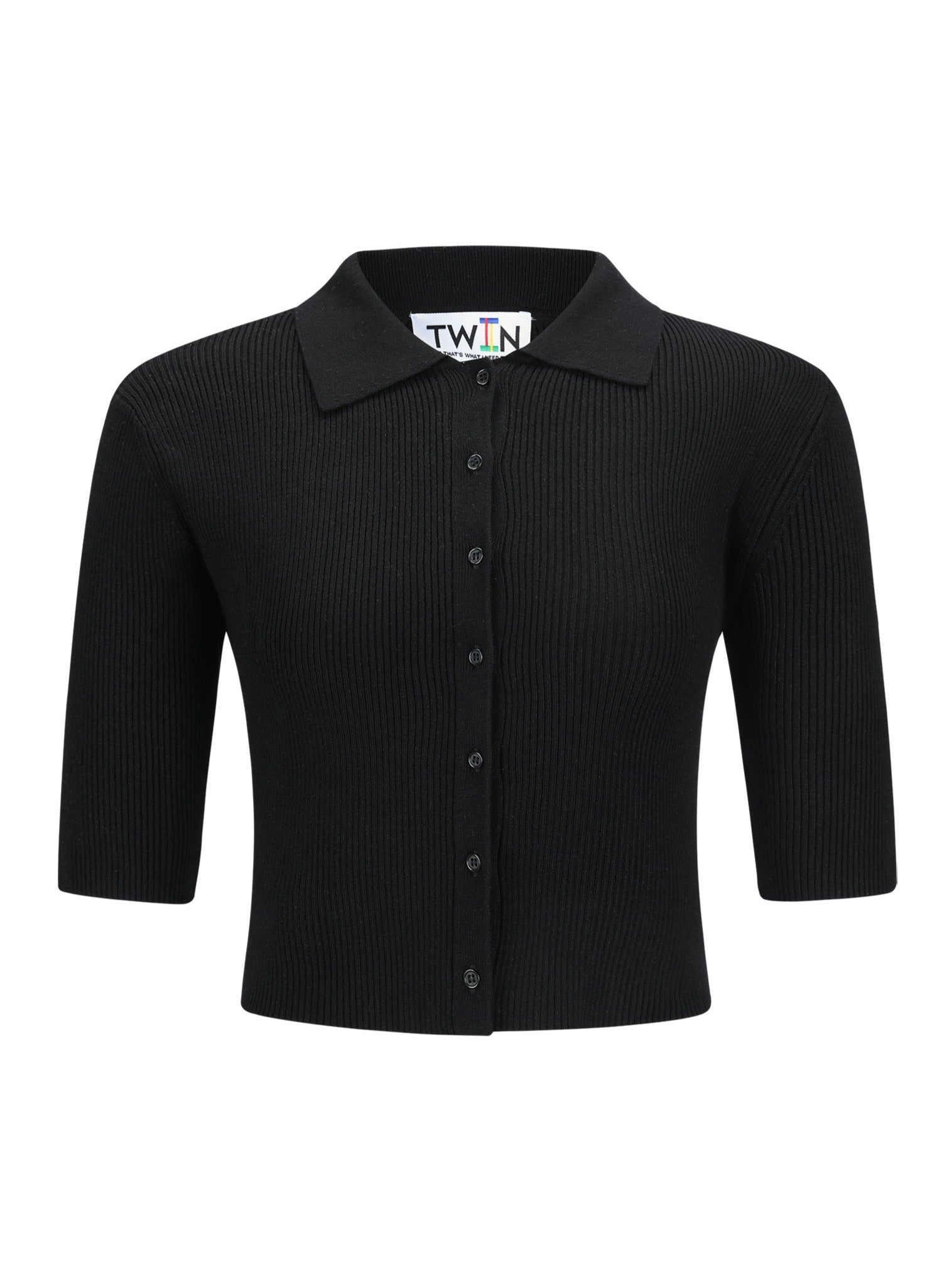 Rework Crop Collared Tee - S