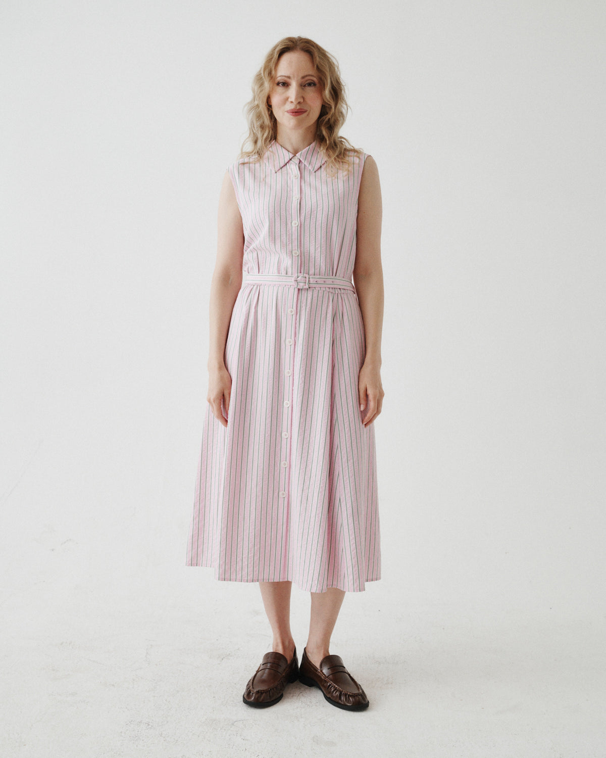 seersucker shirt dress Game Day Striped Lavender Easy with Pockets Purple / Small and a flattering waist tie that adds shape while keeping it effortlessly breezy Kerry Shirtdress In Seersucker Blue/white