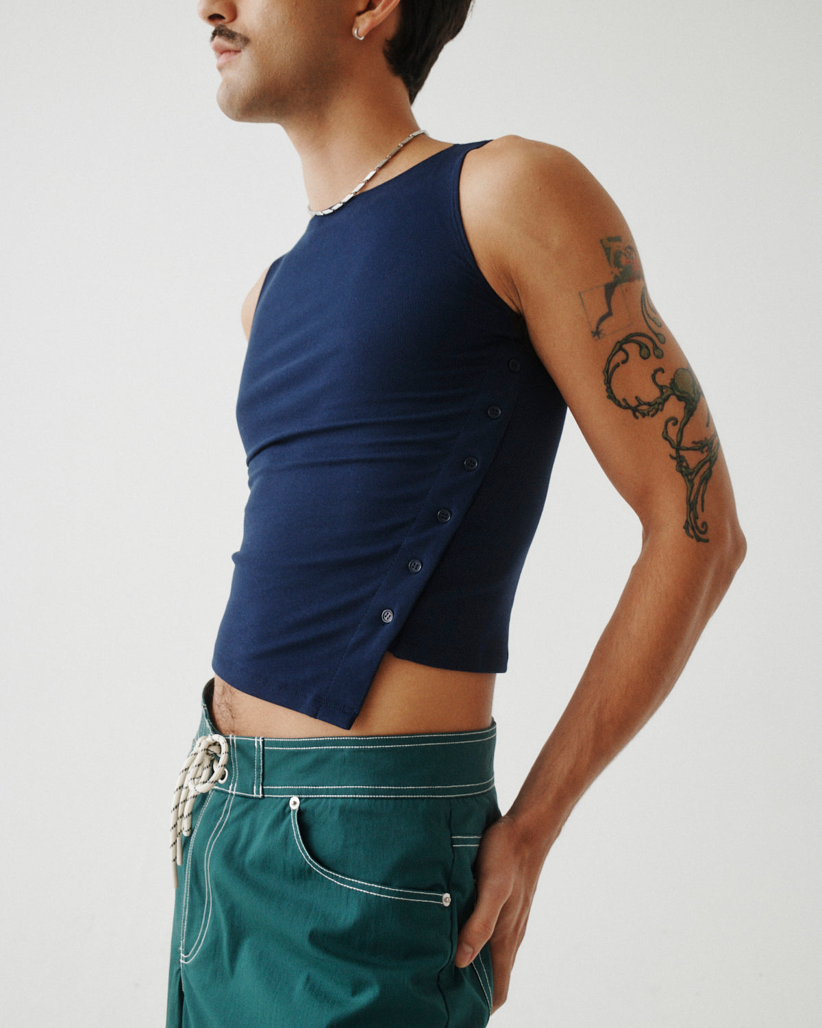 11 STRETCH COTTON ASYMMETRICAL TANK | T.W.I.N. (That's What I Need)