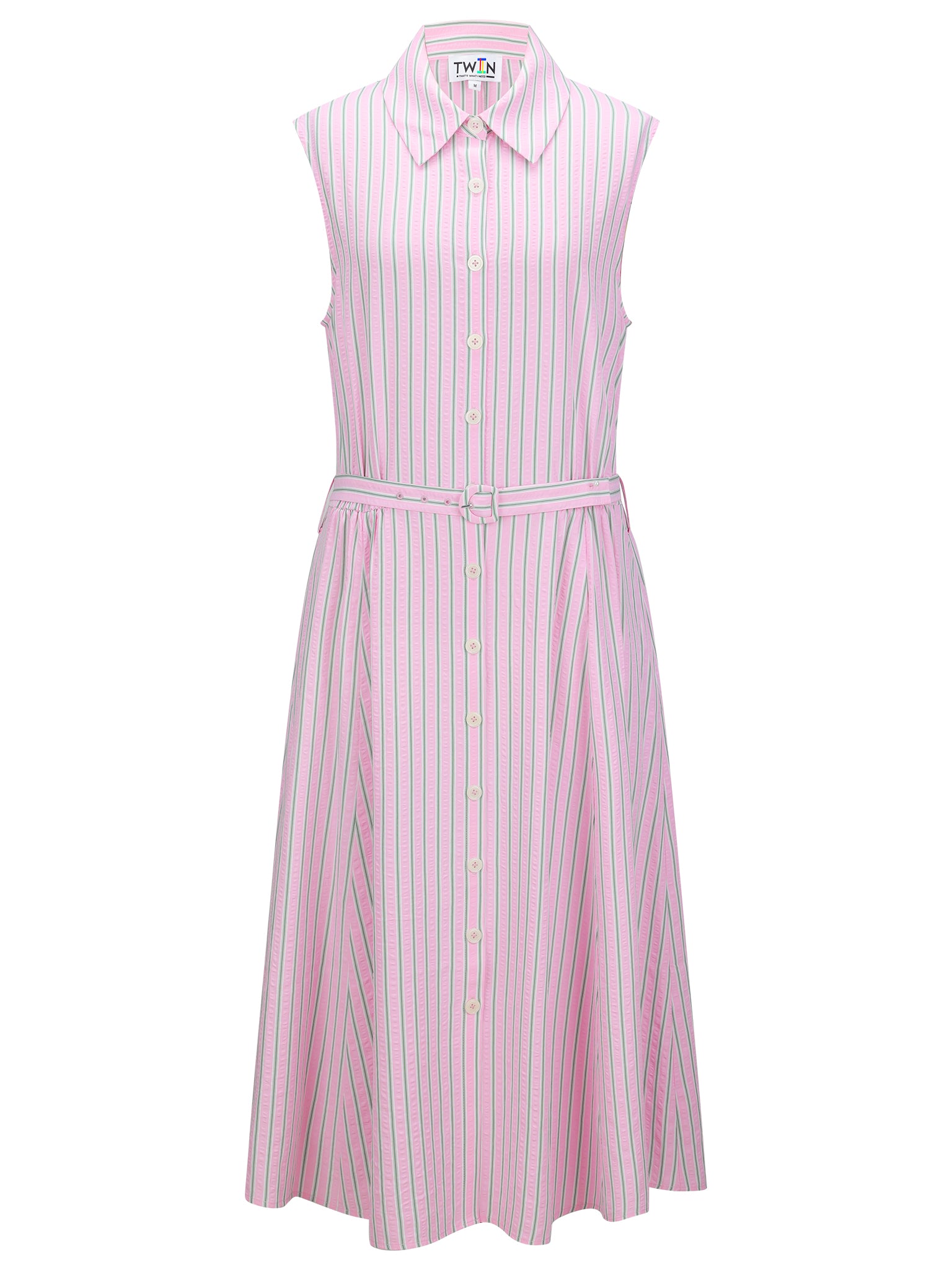pink sleeveless shirt dress Sleeveless Diplomat Mini Dress