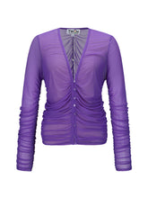 Load image into Gallery viewer, 07 MESH RUCHED CARDIGAN

