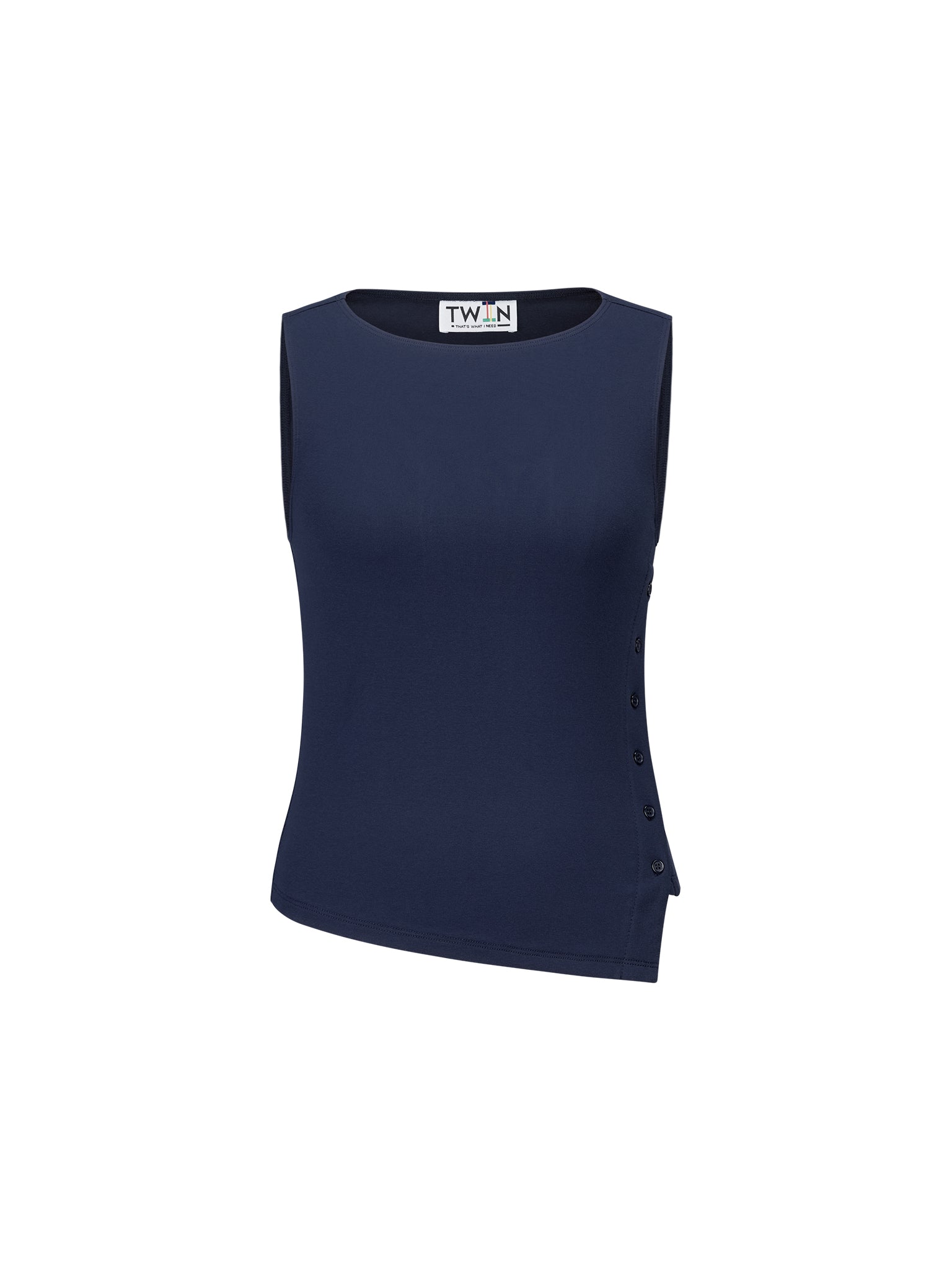 11 STRETCH COTTON ASYMMETRICAL TANK | T.W.I.N. (That's What I Need)