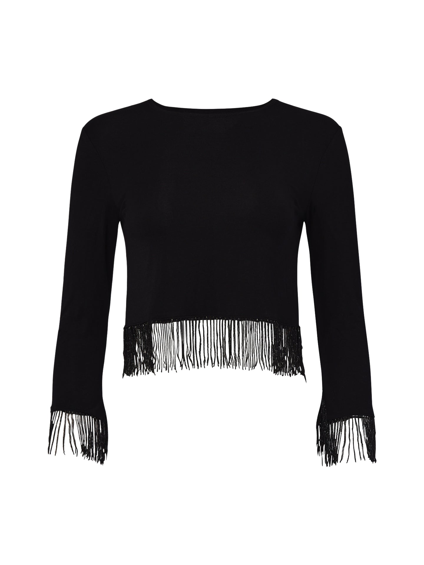06 BEADED FRINGE CROP TOP