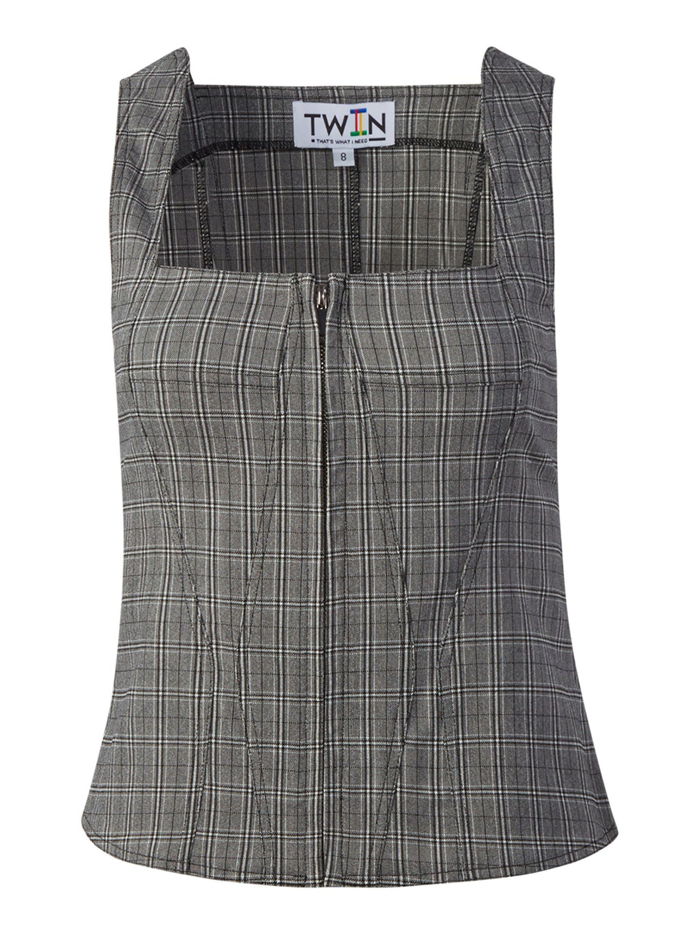 04 PLAID ZIP-UP CORSET