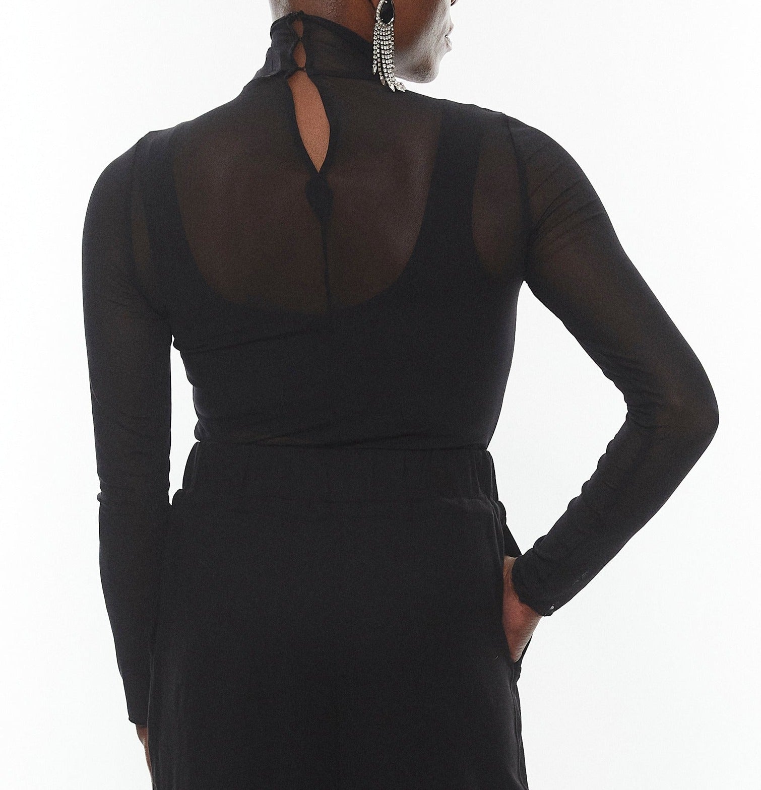sheer turtleneck dress 02 MESH TURTLENECK